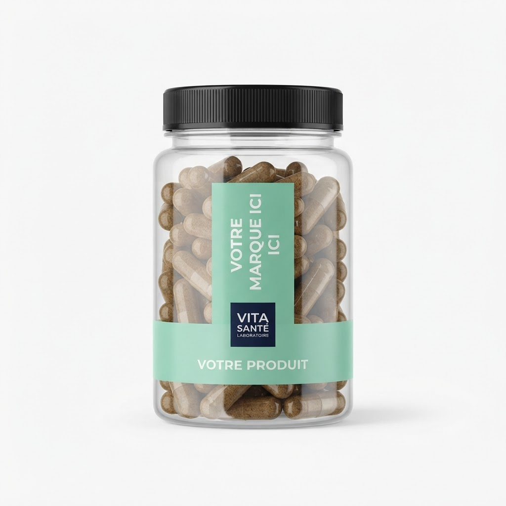 Flacon de complément alimentaire personnalisable avec votre marque